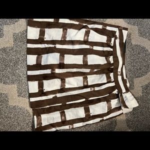 NWT Banana Republic Factory Medium Brown and White Wrap Mini Skirt Medium